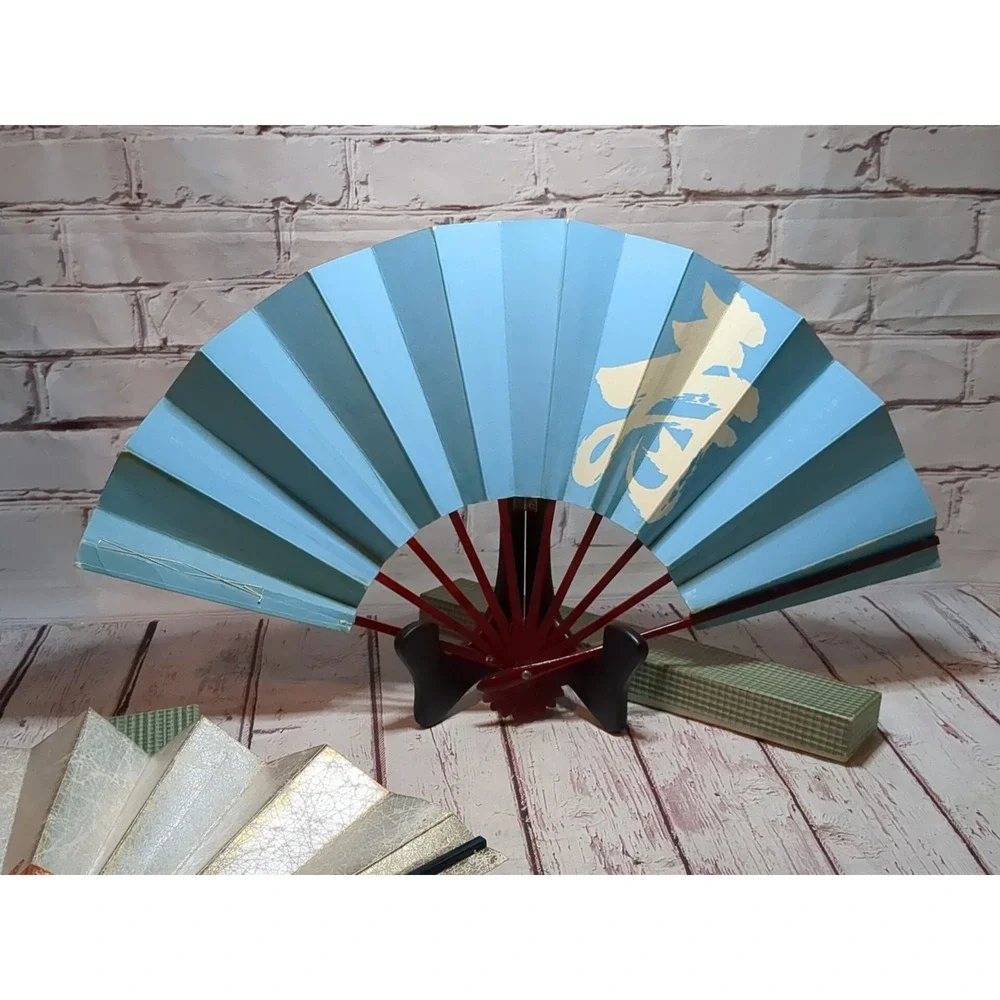 Pair Of VTG Japanese Maiogi Folding Dance Fan Lightly Used in Original Packaging